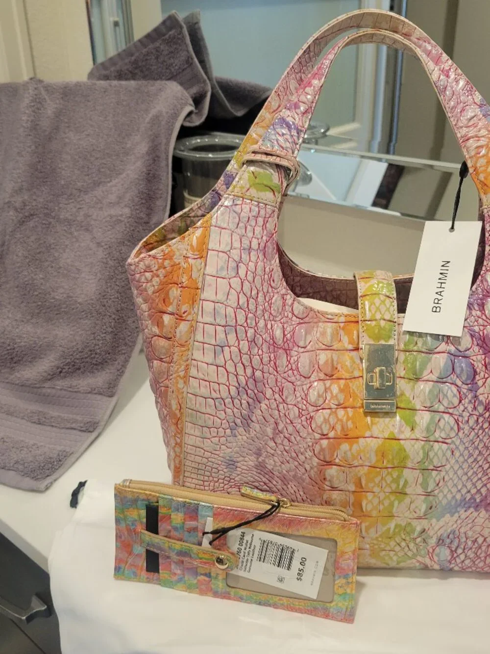 NWT Brahmin Bag and Matching Card Wallet - Carla Optimism Melbourne